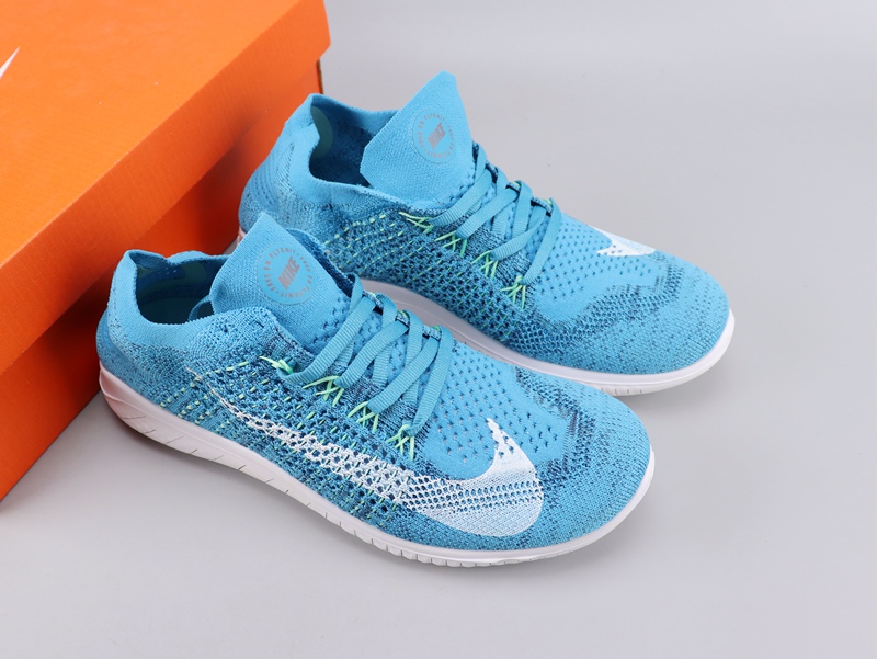 Women Nike Free Rn Flyknit 2018 Blue White Shoes